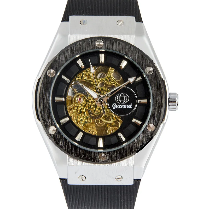 Antike Kamel-Herrenuhr, trendige Business-Automatikuhr, Herrenuhr mit Silikonarmband