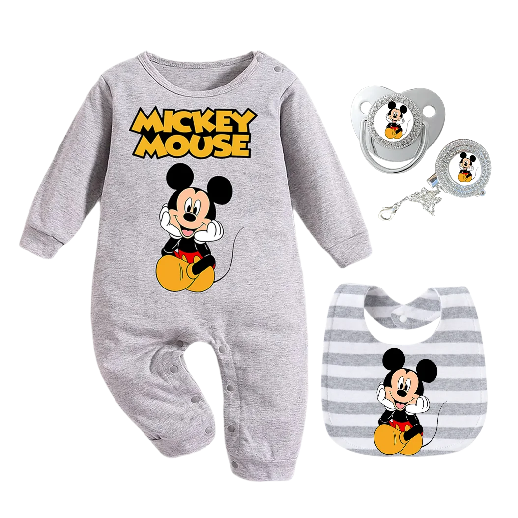 Baby 0-6 Monate Krabbelanzug Lätzchen Schnuller Aufkleber Set Neugeborenen Geschenkset für Jungen & Mädchen Image