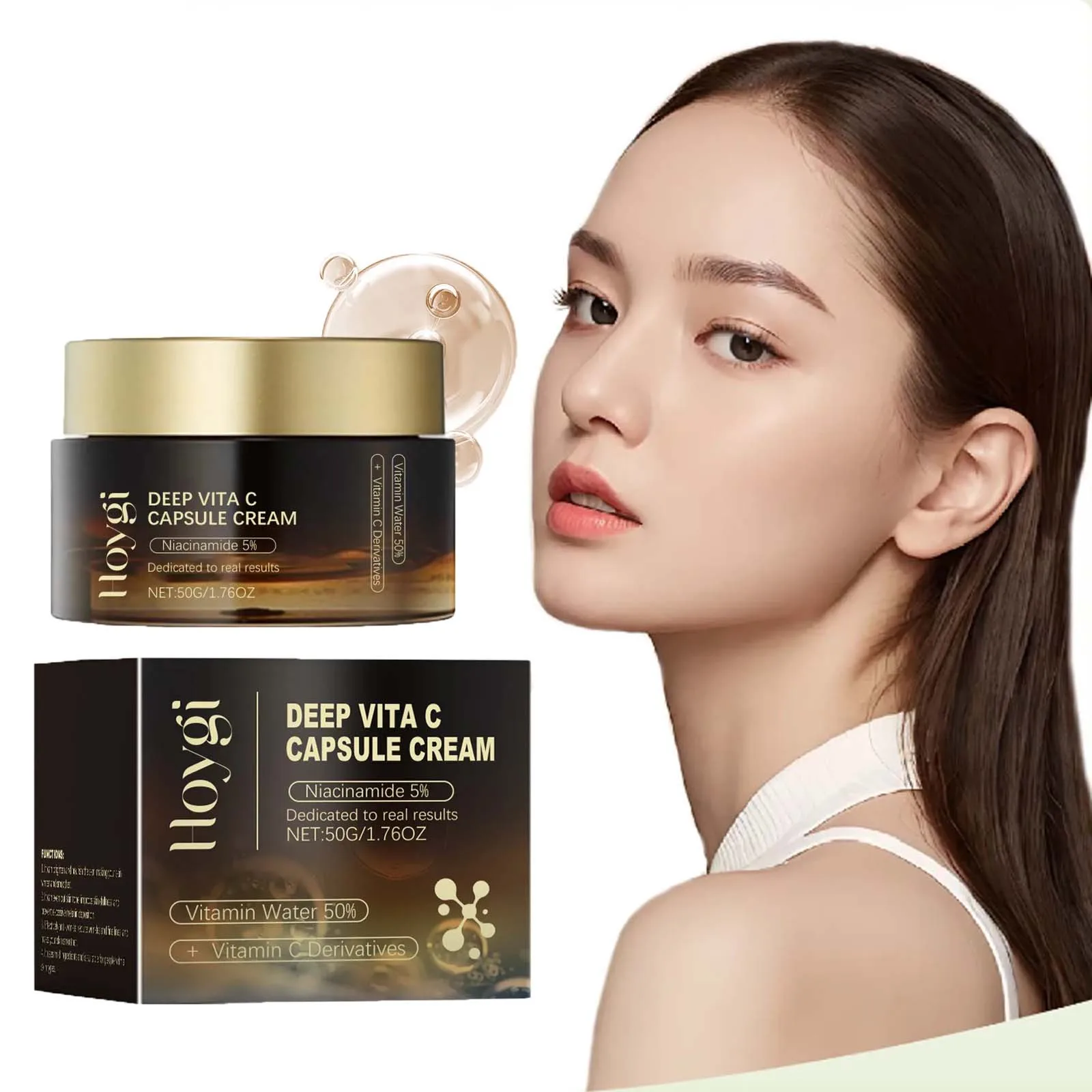 Niacinamid-Gesichtscreme, verblasst dunkle Flecken, aufhellendes Melasma, gleichmäßiger Hautton, verkleinert die Poren, aufhellende, feuchtigkeitsspendende Hautpflegecreme Image