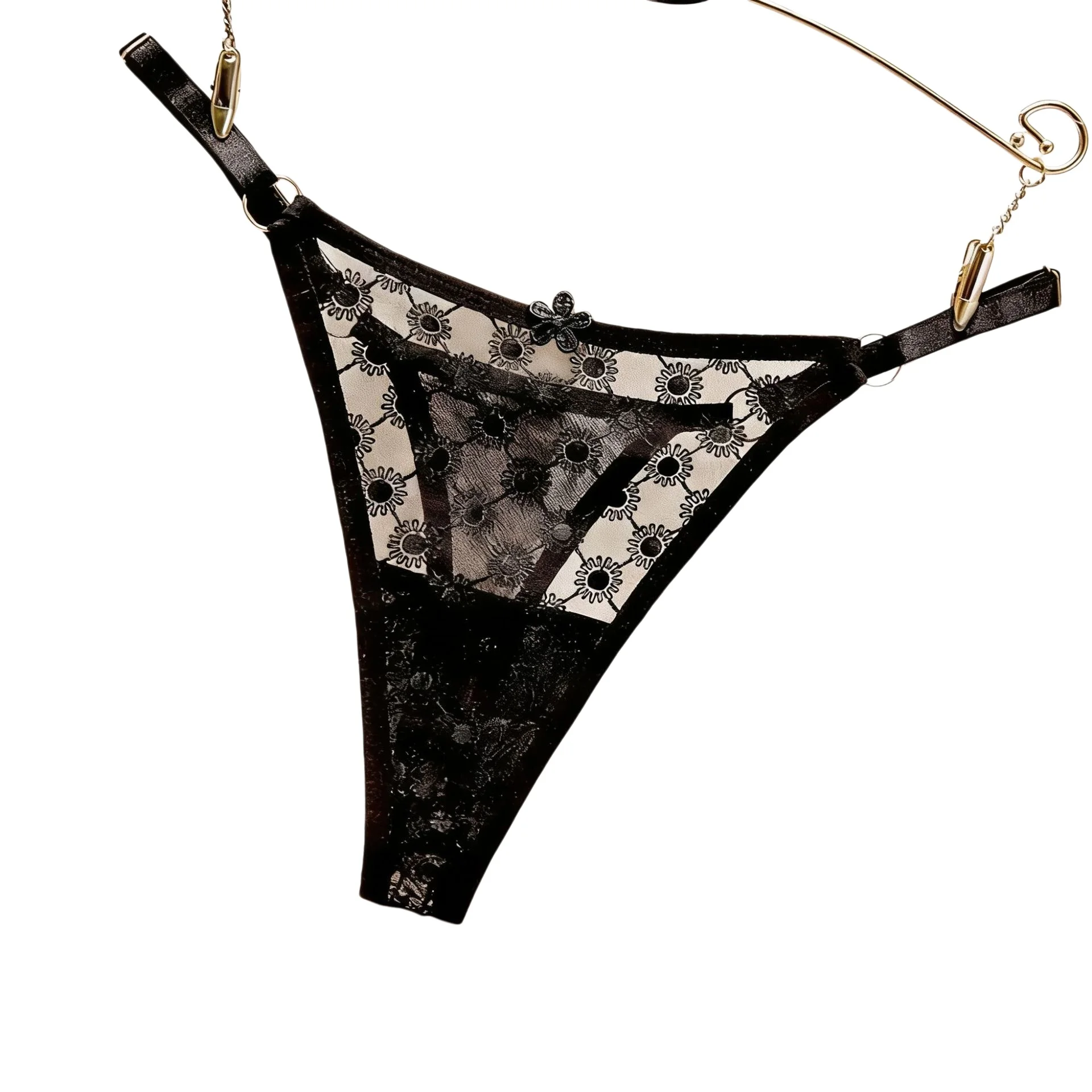 Dünner Sexy Damen G-String Tanga Slip Blumenmuster Transparente Unterwäsche Damen-Lingerie Image