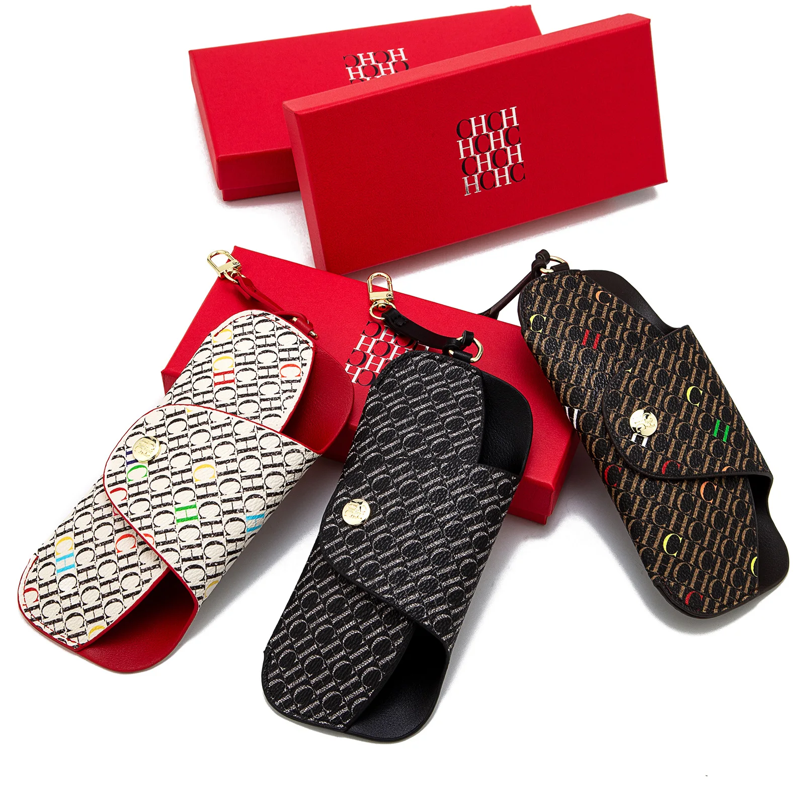 CH Neuer Stil Luxus-Brillenetui, Tragbare Sturzsichere Sonnenbrillentasche, Reise-Aufbewahrungsbeutel zum Aufhängen Image