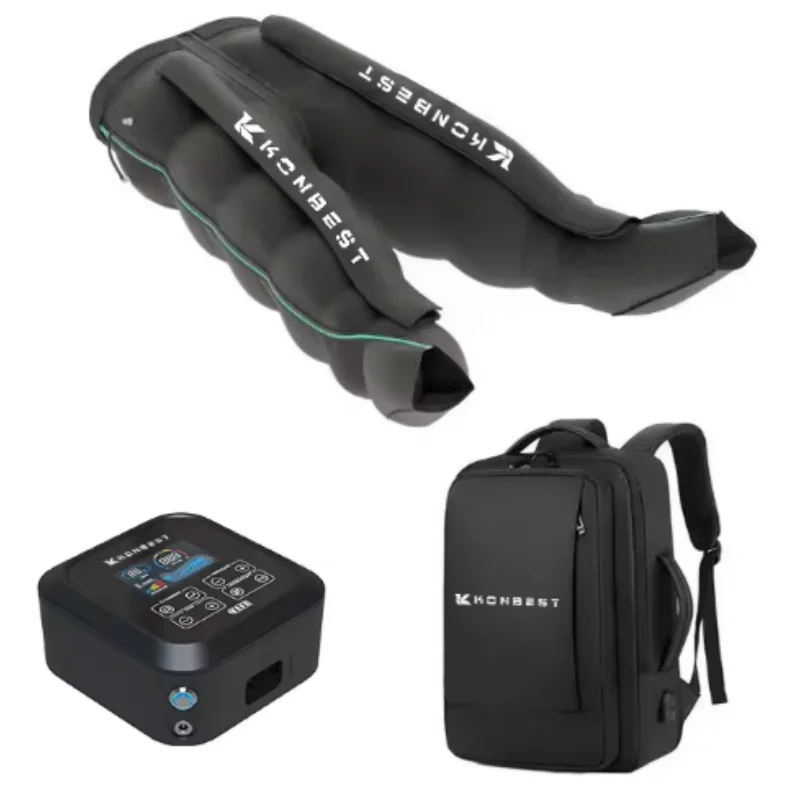 Syeosye 6-Kammer-Luftkompressions-Beinmassagegerät für die Durchblutung, Luftkompressions-Therapie, Erholungsstiefel, Bein-Regenerationsstiefel Image