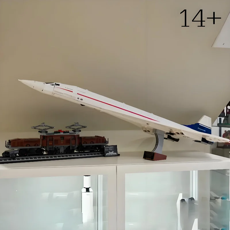 Klassisches Modell MOC-10318 Concorde Airbus Bausteine Technisches Flugzeugmodell Lernspielzeug für Kinder Urlaubsgeschenke Image