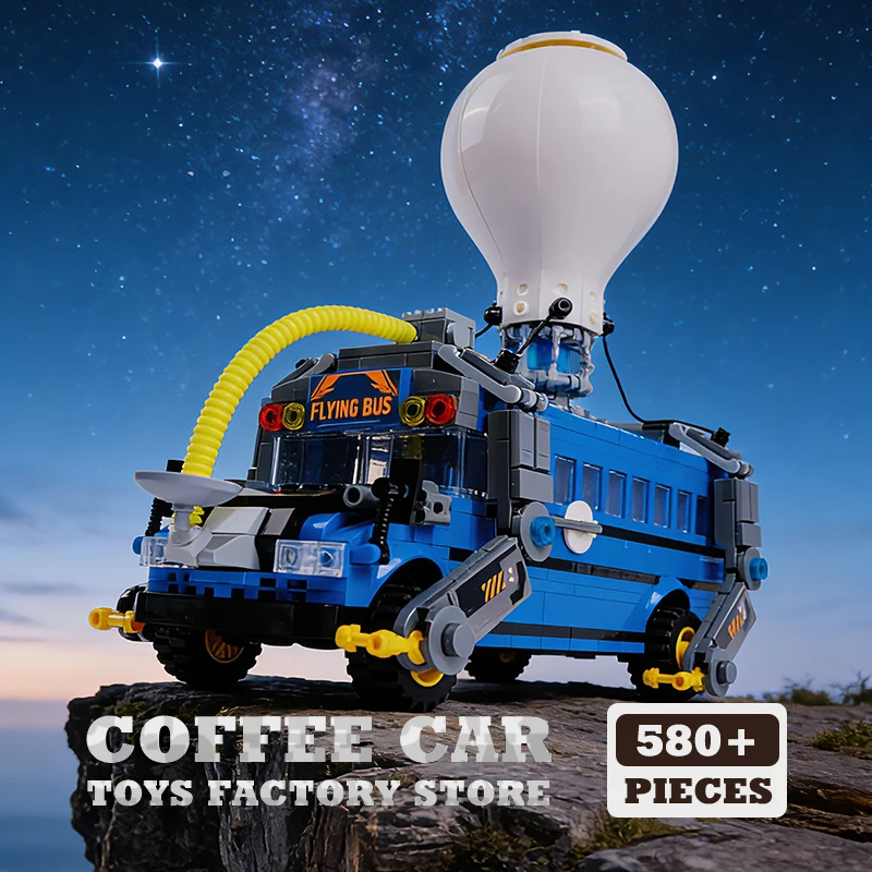 Kreative Ballonbus-Bausteine MOC-Sets Fliegende Kampfautos Blöcke Modell Stadt Cyberpunk Fahrzeug Spielzeug Erwachsenengeschenke Heimdekoration Image