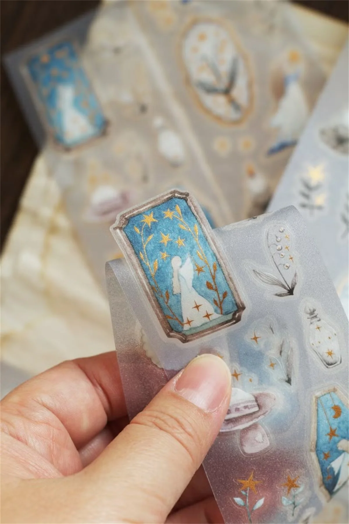 Loidesign Vintage Waldhexen-Licht-Design Washi PET-Klebeband für Planer, DIY-Kartenherstellung, Scrapbooking und Dekorative Aufkleber Image