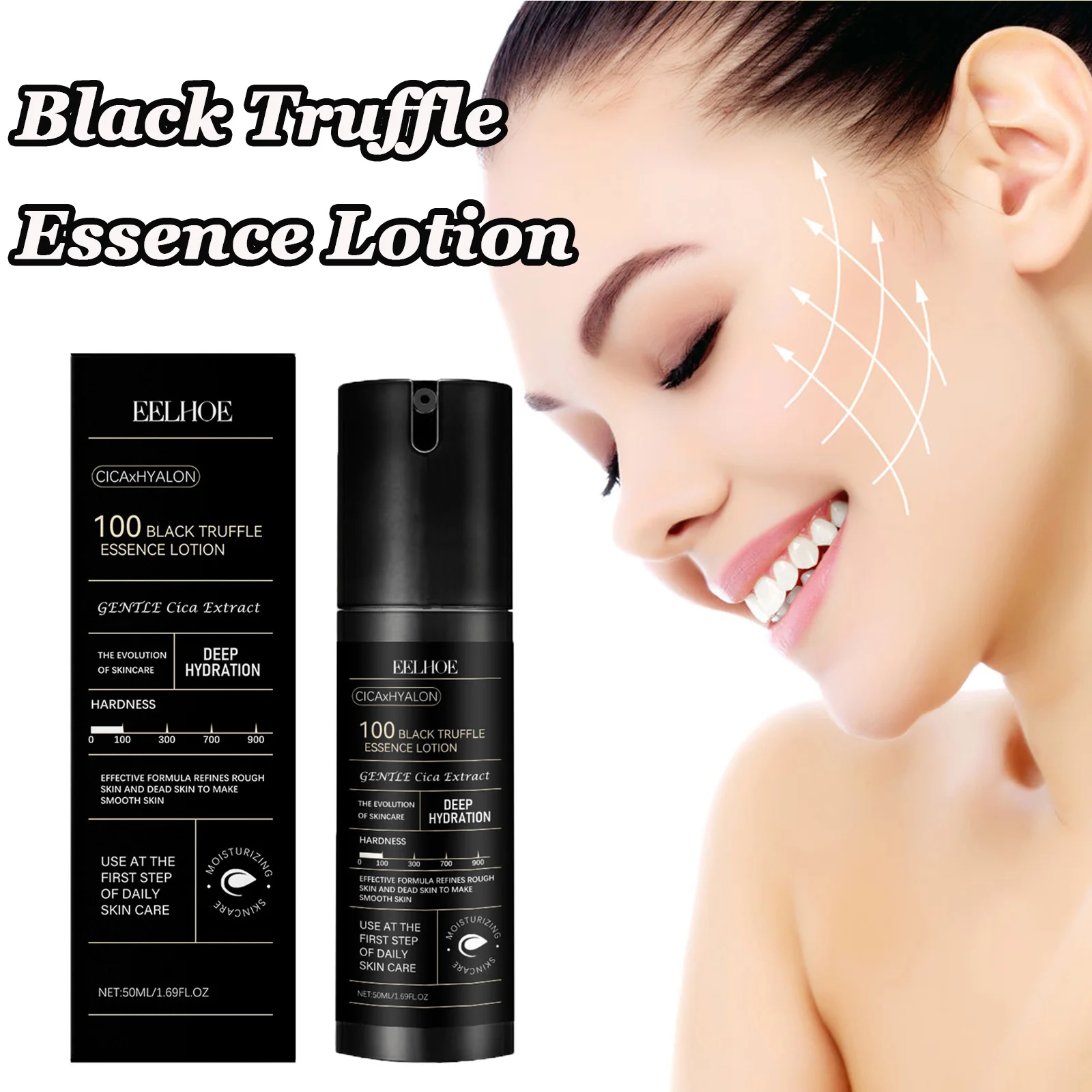 Schwarze Trüffel-Essenz-Lotion, straffend, glatt, verblasst feine Linien, verkleinert die Poren, verbessert die Elastizität, aufhellende, straffende Gesichtscreme Image
