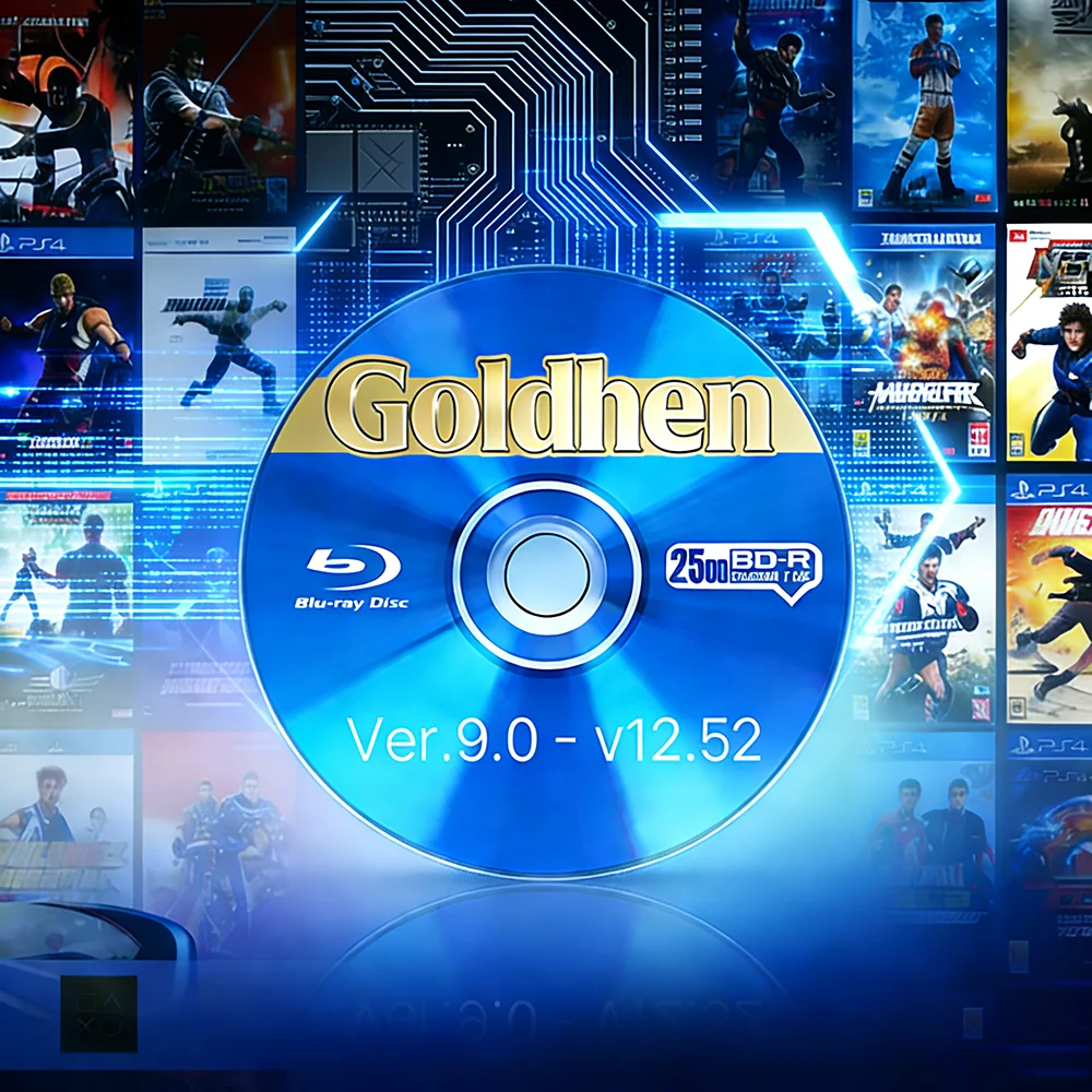 GoldHEN für PS4 Jailbreak Disc V12.52 Collector’s Edition CD 1-Click Boot Tool unterstützt FW 9.0–13.52 Homebrew Backup Loader Image