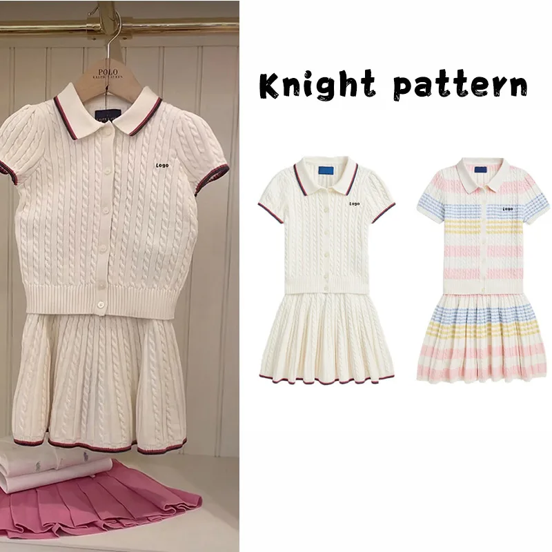 2025 neue Marke Bunte Kleidung Set Mädchen Strickjacke + Rock Kind Erwachsene eltern-kind-kleidung Image