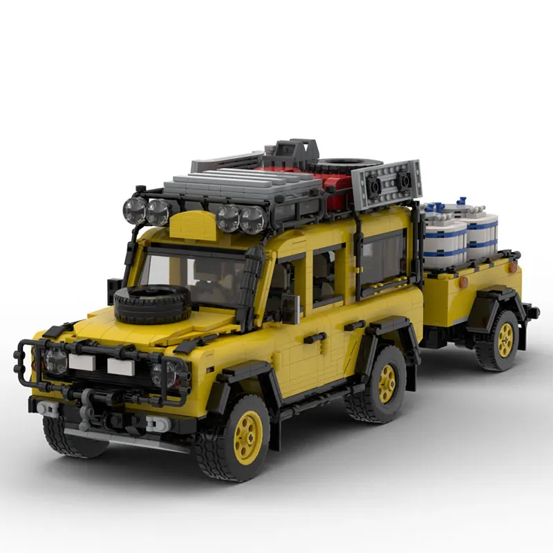 2466-teiliger Kleinteiliger Baustein-Bausatz MOC Geländewagen mit Anhänger Modell-Spielzeugfahrzeug Geschenk Image