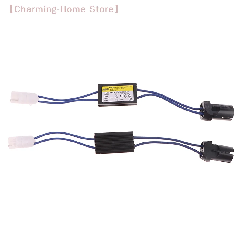 2 Stück T10 Canbus Decoder-Kabel, universeller 12-V-LED-Lastwiderstands-Warndecoder, eliminiert Lichtfehler, Decoder, Plug-and-Play Image