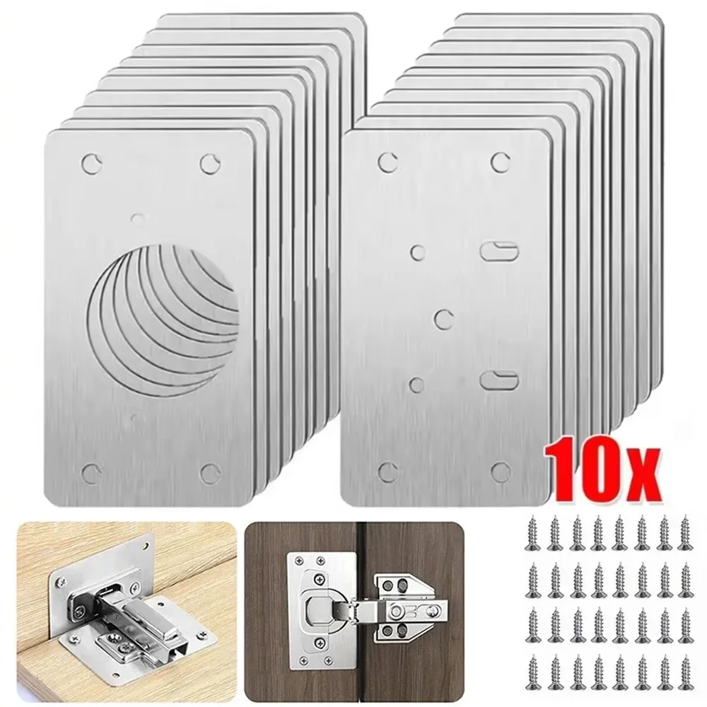 1/2/4/5 paar Scharnier Reparatur Platte Schrank Möbel Schublade Tisch Reparatur Montieren Werkzeug Hardware Edelstahl scharnier Befestigungs Platte Image