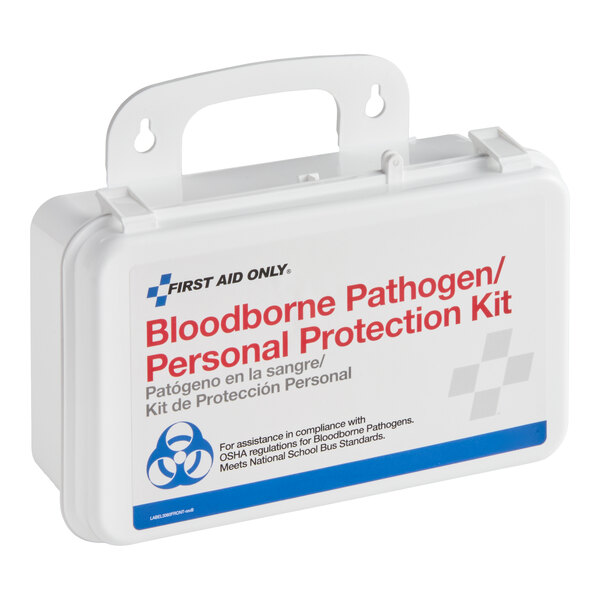 First Aid Only 3060 32-Piece Bloodborne Pathogen (BBP) Personal Protection / Unitized Spill Kit with Plastic Case - 12/Case