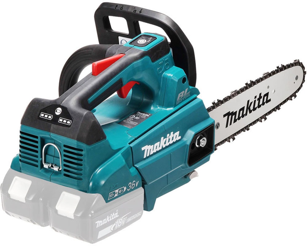 Akku-Kettensäge MAKITA "»DUC256Z« 2x18V, 20 m/s, 25 cm, kompakt, ohne Akku und Ladegerät", türkis, B:20,5cm H:23,2cm T:27cm, Kettensägen, bürstenlos,hohe Kettengeschwindigkeit für professionelle Baumpflege