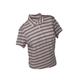 Ashworth Ladies 4 Button Striped Polo Shirt-Grey-Medium