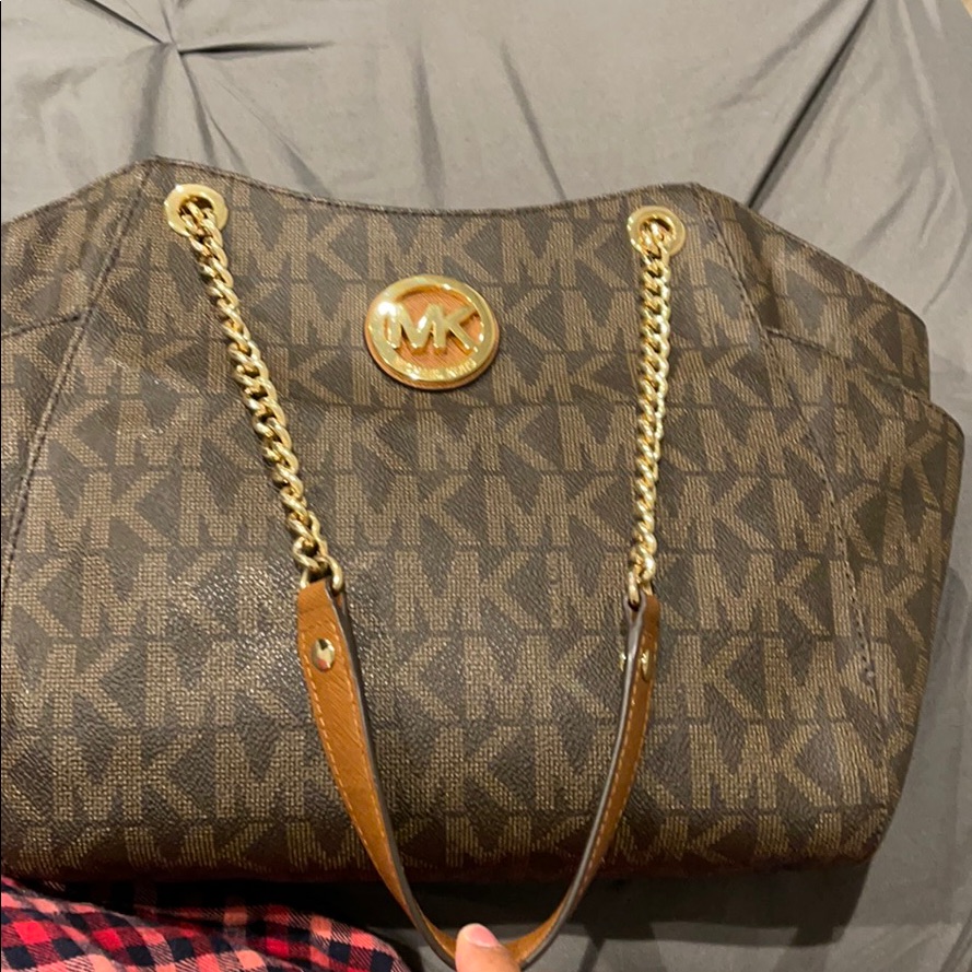 Michael Kors Bags | Authentic Mk Bag And Wallet | Color: Brown/Tan | Size: Medium