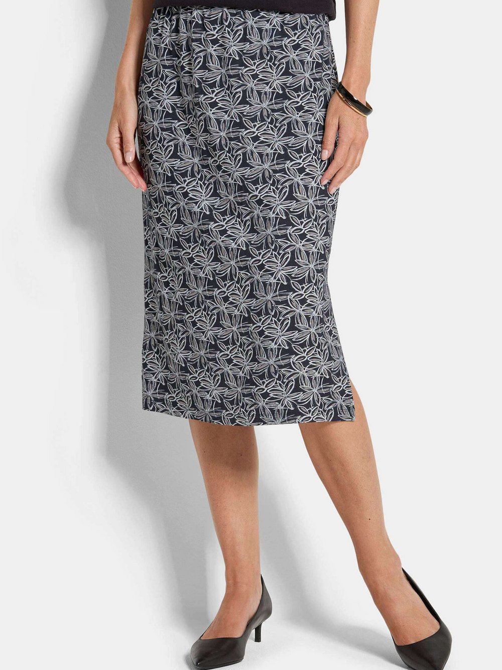 Goldner Jerseyröcke Damen schwarz, 24
