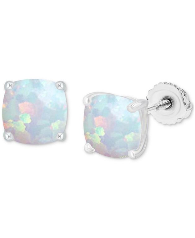 Lab-grown Opal Screw Back Stud Earrings (3/4 Ct. T.w. - Blue - Macy's Earrings