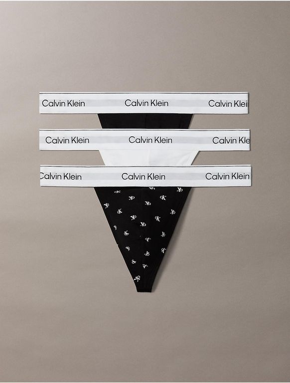 Icon Cotton Stretch 3-Pack Thong - Gray - Calvin Klein Underwear