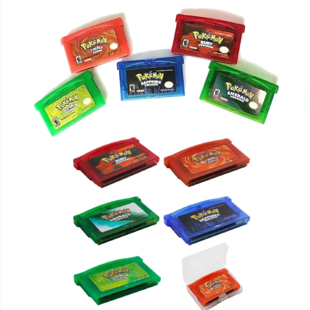 New Pokémon GBA 6 Languages Game Card 32 Bit Video Game Console Cartridge FireRed LeafGreen Ruby Sapphire For DS/NDS/GB Toy Gift