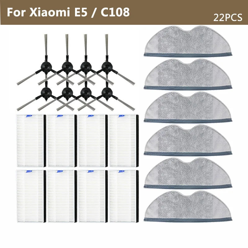 Für Xiaomi Roboterstaubsauger E5 / C108 Ersatzteile Seitenbürste Wischlappen Hepa-Filter Staubsauger Ersatzteile Image