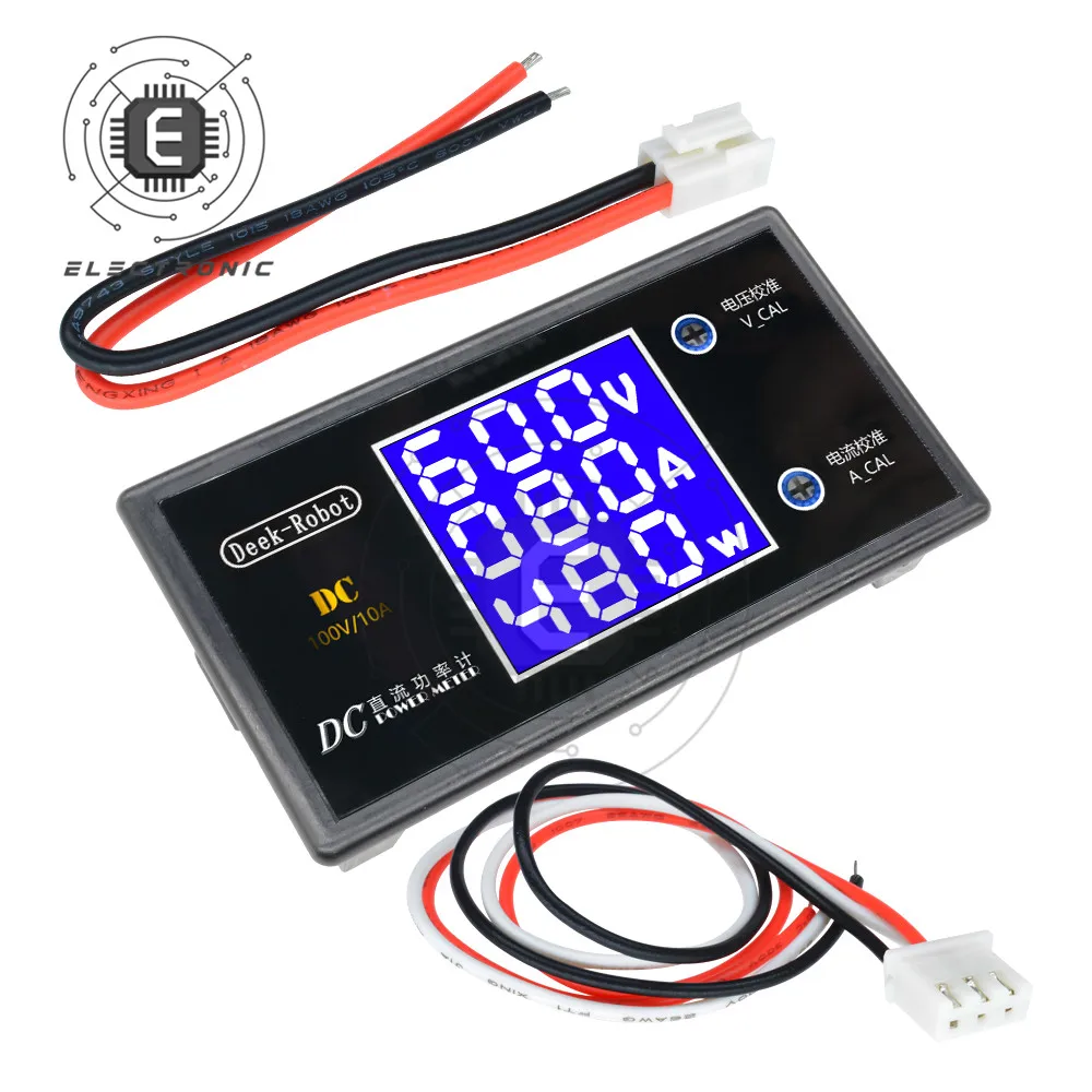 DC 0-100V 10A LCD Display Digital Voltmeter Amperemeter Wattmeter Spannung Strom Power Meter Volt Detektor Tester 12V 24V 36V 1000W Image