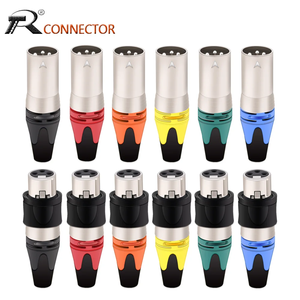 10 stücke/5sets outdoor ip65 wasserdicht xlr 3pin männlich & weiblich audio mic phono stecker montage panel schwarz/silber shell Image