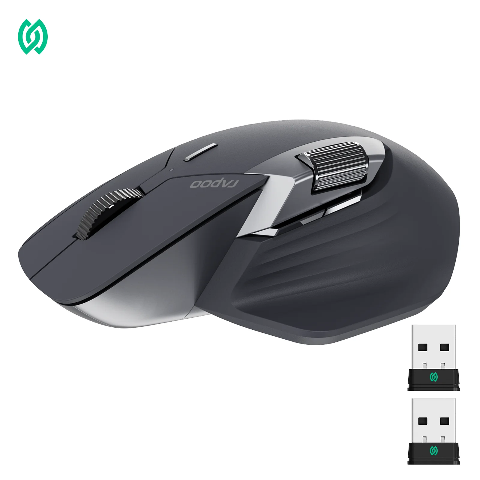 Rapoo MT760PRO Kabellose Maus NearLink + Bluetooth 5.0 Multi-Device 12000 DPI 2K Polling Rate Ergo für Arbeit, Gaming, leise Klicks Image
