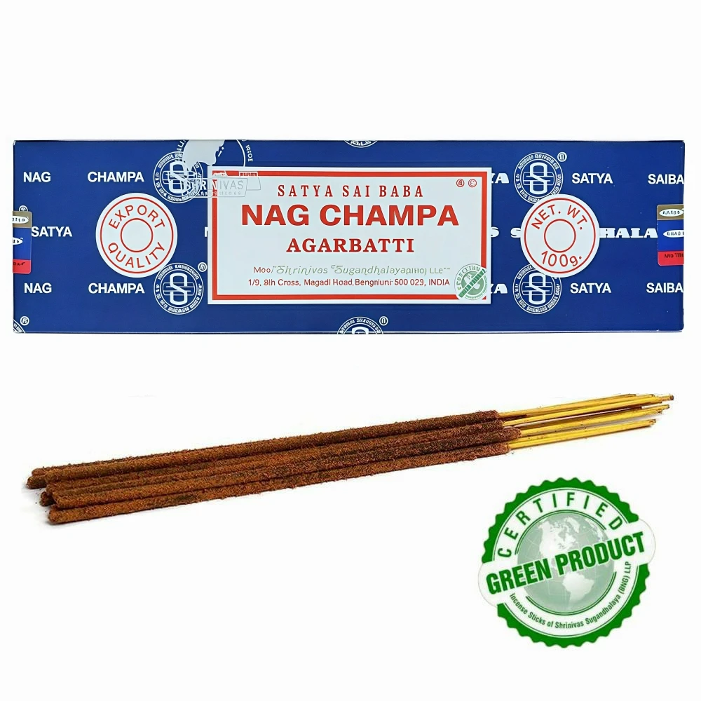 Satya Sai Baba Nag Champa Räucherstäbchen, 15 Gramm/40 Gramm/100 Gramm (1 Stück) Image