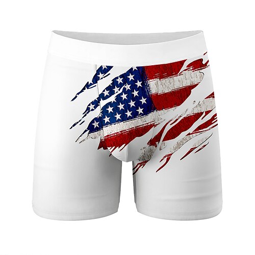 Herren 250. Jahrestag des Unabhängigkeitstages der USA am 4. Juli US Flagge Dehnbare Boxershorts Badeshorts Boxer-Badeshorts Patriotisch Lässig Heim Strandurlaub Elastischer Bund Image