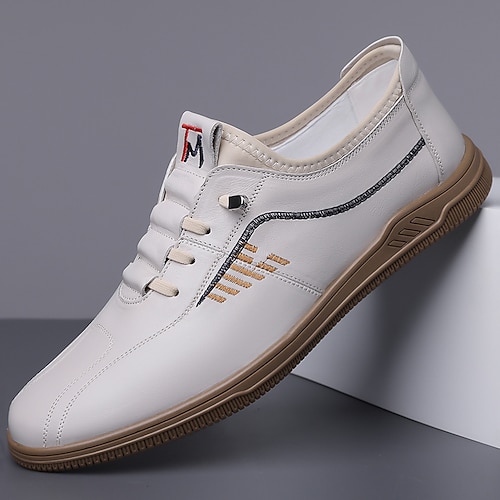 Weiße Herren-Sportschuhe – leichte, atmungsaktive Laufschuhe, lässiger Sportstil, geeignet für Fitnessstudio, Spaziergänge und Alltag Image