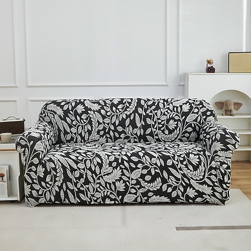 Luxuriöser Jacquard-Plüsch-Sofabezug mit Blumenmuster, weicher, rutschfester Couchschutz, dekorativer Möbelbezug für Wohnzimmer, Schlafzimmer und Büro Image