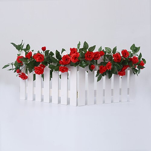 220cm/86 künstliche Blume Kunststoff Hochzeit Weinrebe Wand Blumenrebe 1 Blumenstrauß, künstliche Blumen für Hochzeit Bogen Garten Wand Home Party Hotel Büro Arrangement Dekoration Image