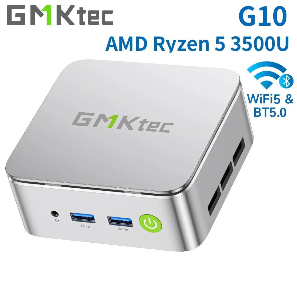 GMKtec G10 Mini-PC AMD Ryzen 5 3500U (Schlägt N150/N97) 2.5GbE NIC LAN Desktop Mini-Computer WiFi 5, Type-C, Dreifach-4K-Display Image