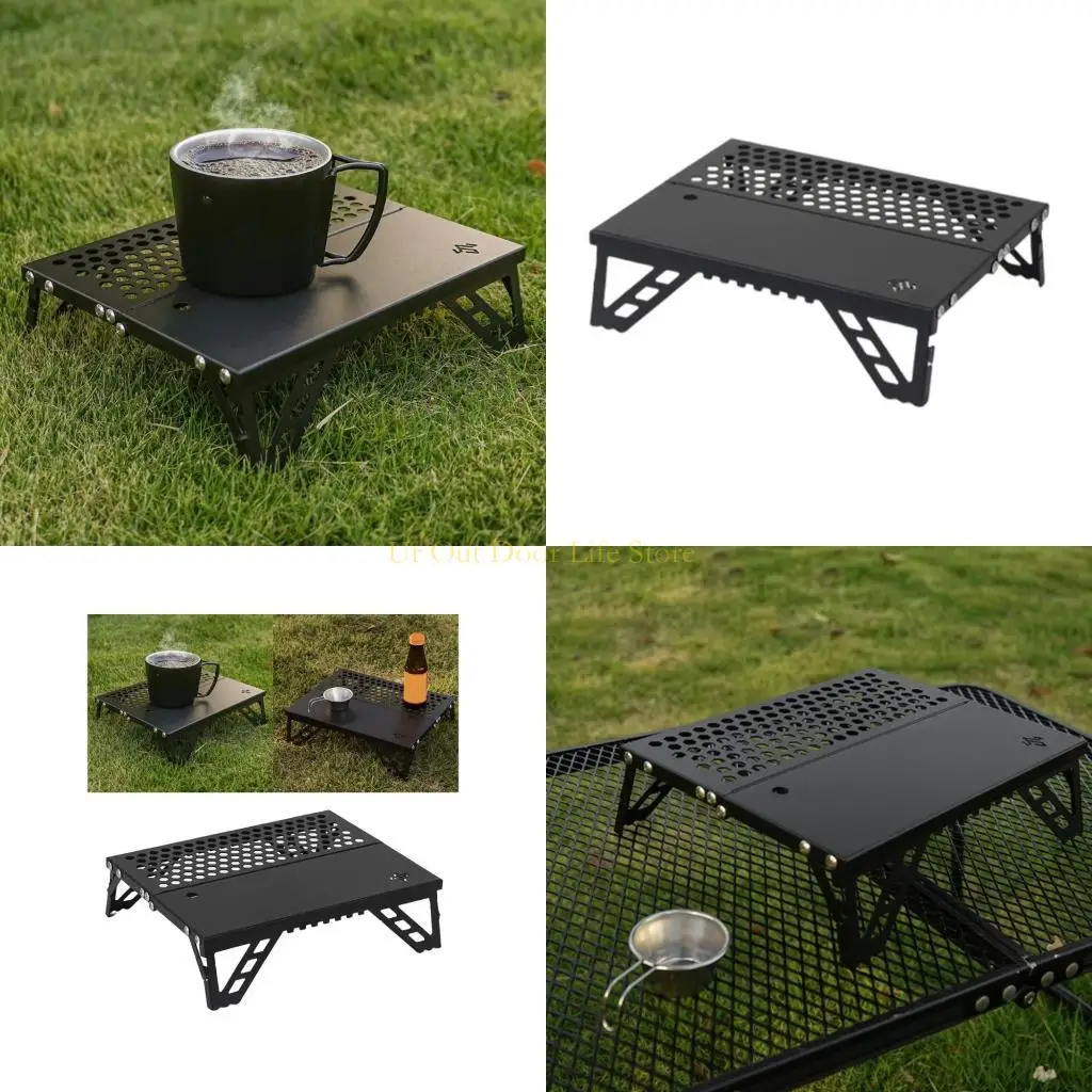 77UF Campingtisch für Camping, Wandern, Rucksackreisen, Picknicks Freien, tragbarer Campingtisch, leichter Reise-Klapptisch,