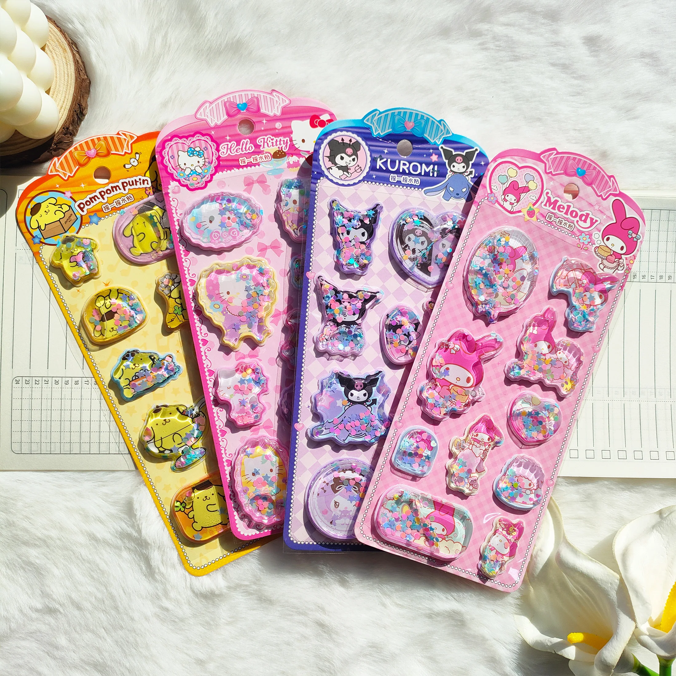 Neue Kawaii 3D Shake Sticker, wasserdichte Aufkleber für Notizbuch, Album, Tagebuch, DIY, Schule, Schülerbedarf, Kinderspielzeug, süße Sticker Image