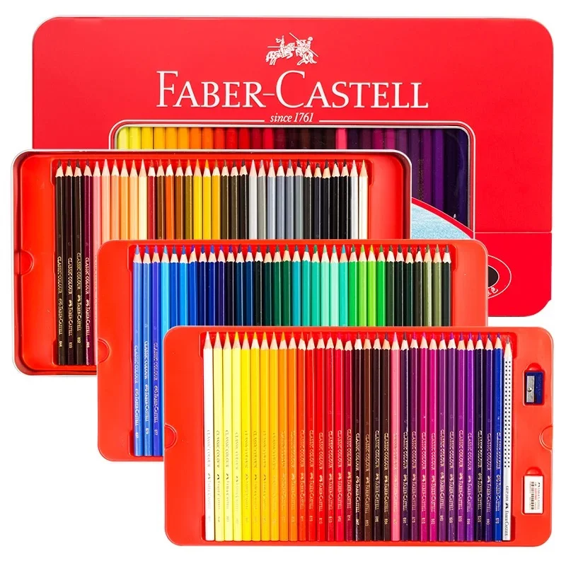 FABER-CASTELL neue 50/100 Farbe Öl Buntstifte Zinn Box Set Skizze Zeichnung Bleistift für Künstler Schulkinder Geschenk Kunst liefert Image