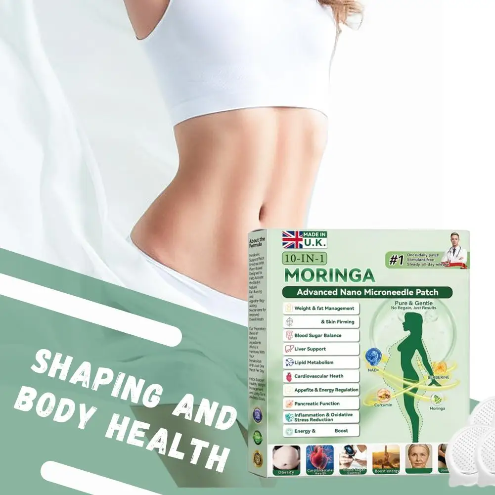 Moringa 10-in-1 Nano-Mikronadel-Patch ≤0,3mm Feuchtigkeitsspendende Straffende Mikrodart-Technologie Körperpflege-Aufkleber Unisex Tägliche Anwendung Image