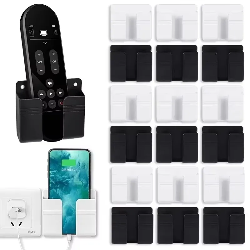 2/4/6/8 stücke Lagerung Box Wand Montiert Nicht Perforierte Handy Lade Halter Fernbedienung Halter Wand montiert Telefon Halter Image