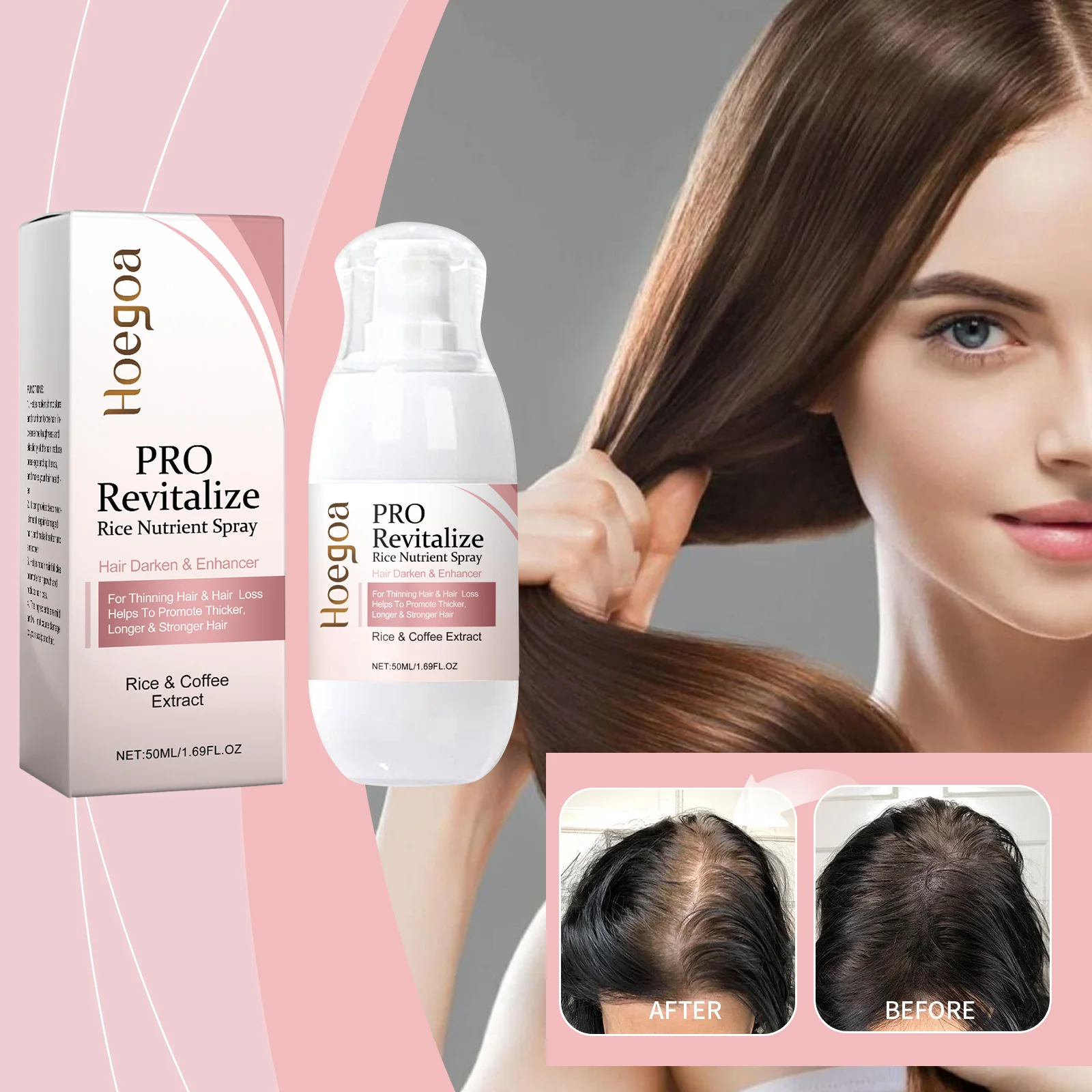 Fermentiertes Reiswasser, Haarwachstum, ätherisches Haar, Re-G-Reihe, Öl, Kopfhautbehandlung, Haarausfallkontrolle, Serum, pflanzliches, dichtes Haarspray Image