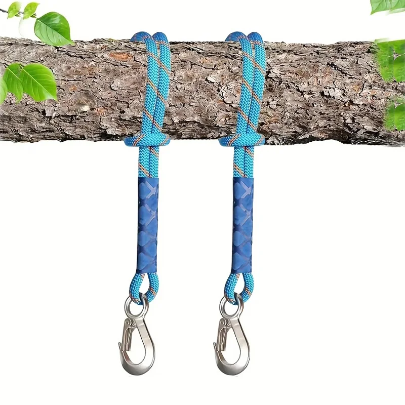 Robustes Nylon-Schlingenband mit Metallhaken für Hängematten und Baumschaukeln – Ideal für Outdoor-Hängematten, Baumschaukeln und Stühle