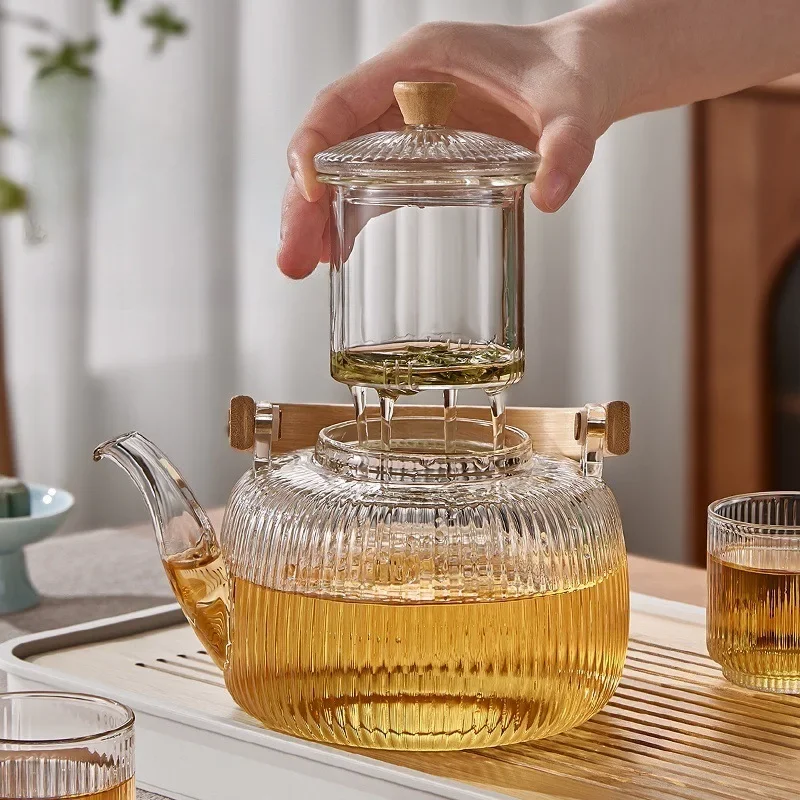 High Borosilicate Glass Teapot - with Built-in Filter Household Flower Tea Pot Electric Ceramic Stove Kettle Tea Maker