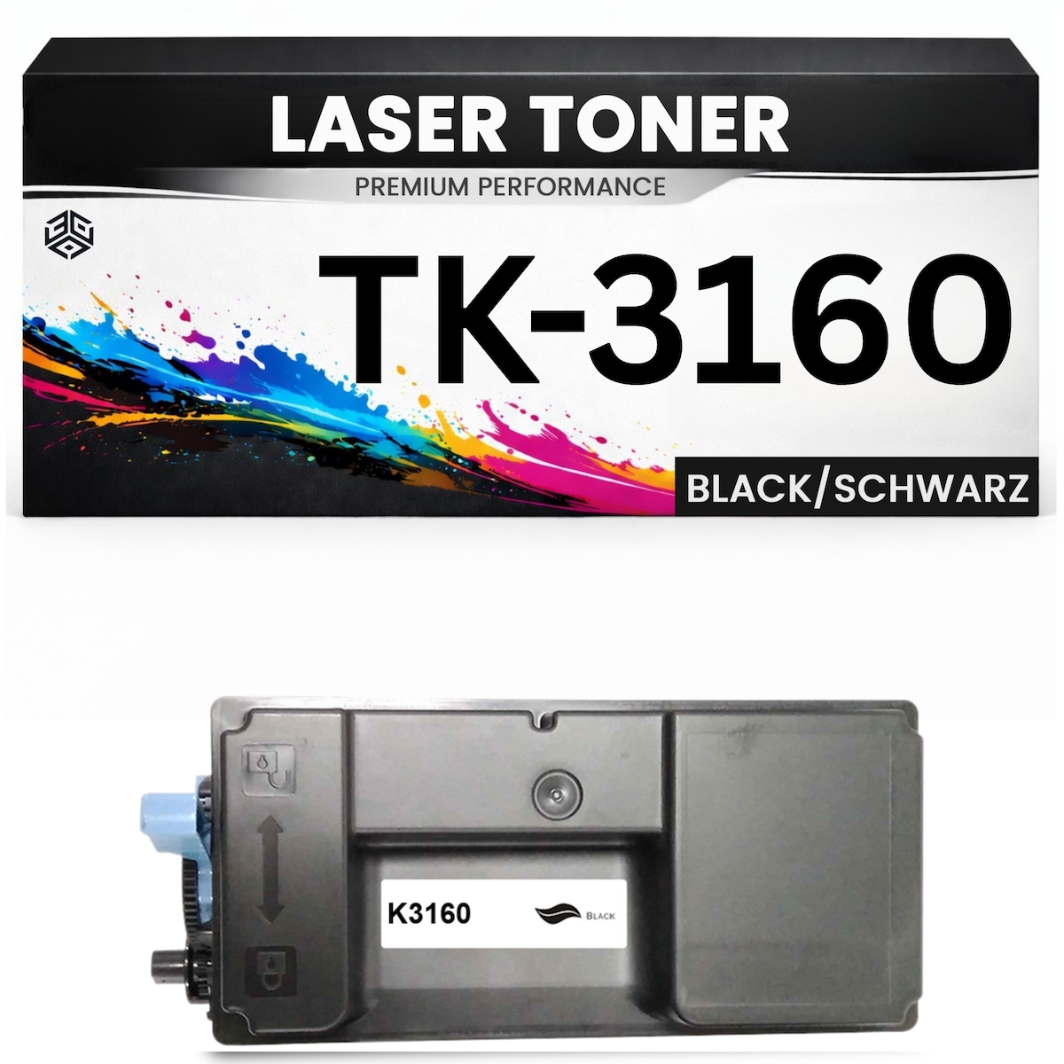 3DPlady Toner TK-3160 für Kyocera Schwarz TK3160 hochwertige Alternative für Kyocera ECOSYS P3045dn, P3055dn, P3060dn Image
