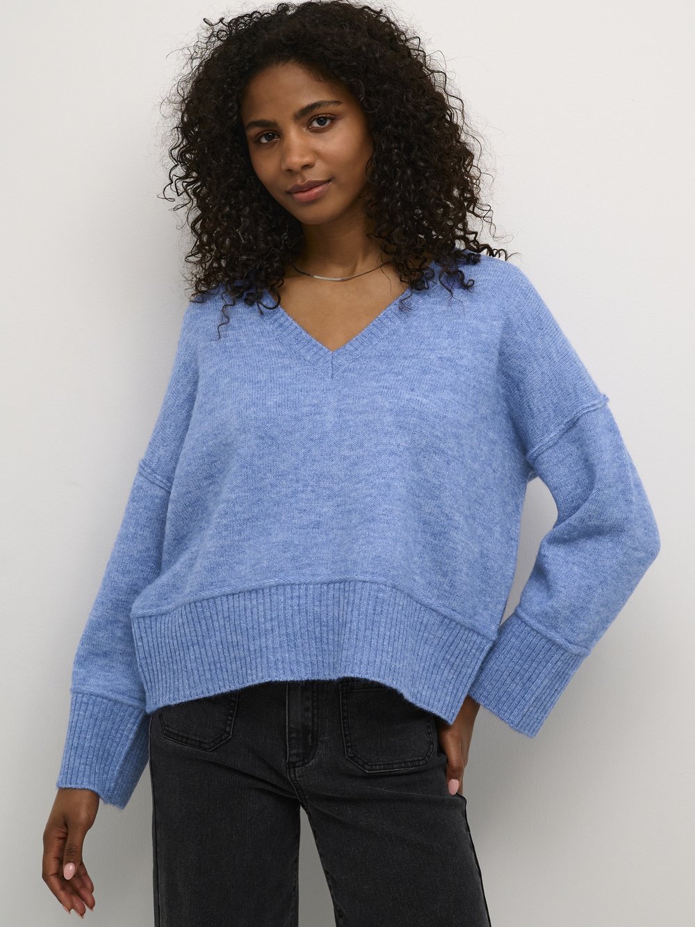 Kaffe Strickpullover KAfridana Damen blau, M Image