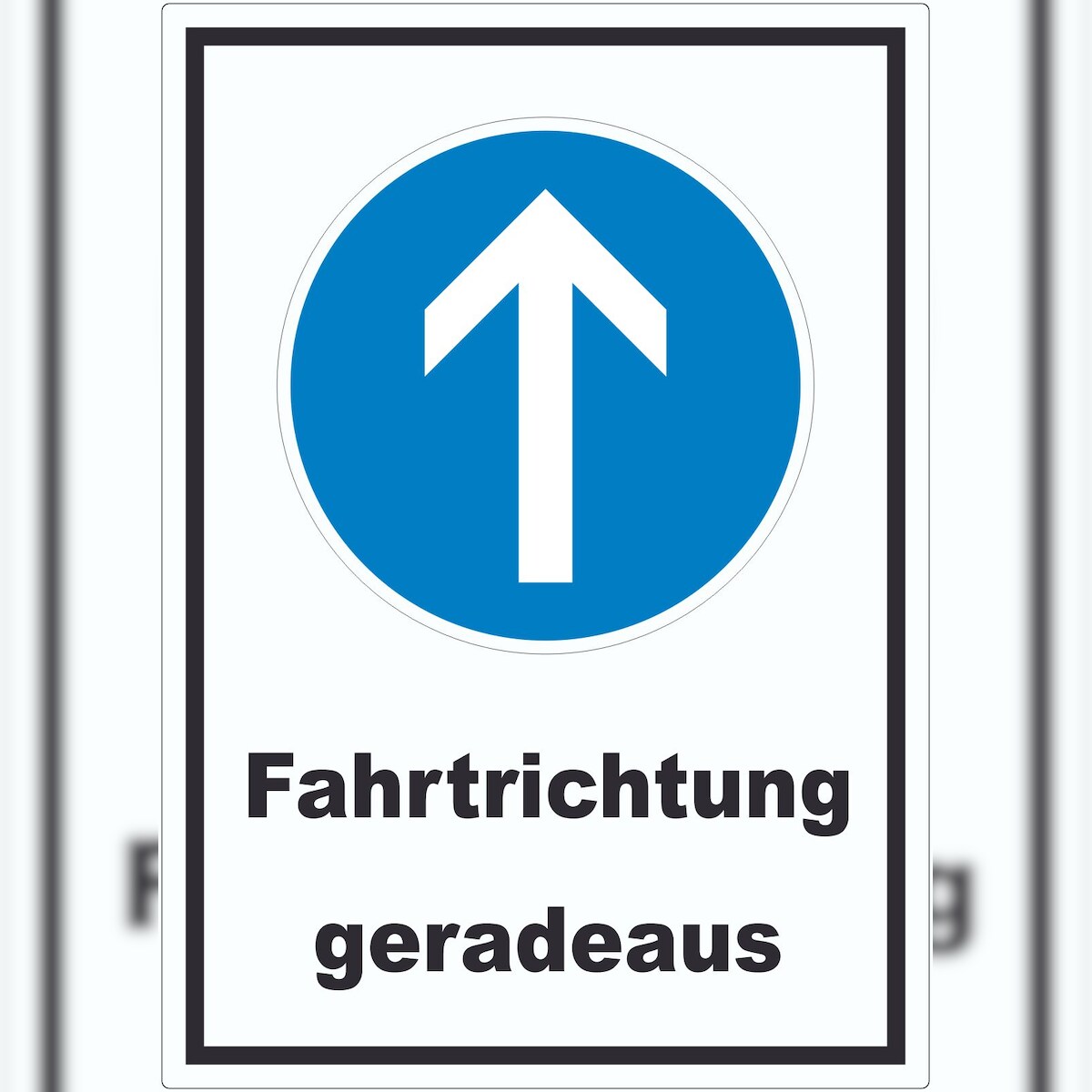 HB-Druck Aufkleber Fahrtrichtung geradeaus A5 (148x210mm) Image