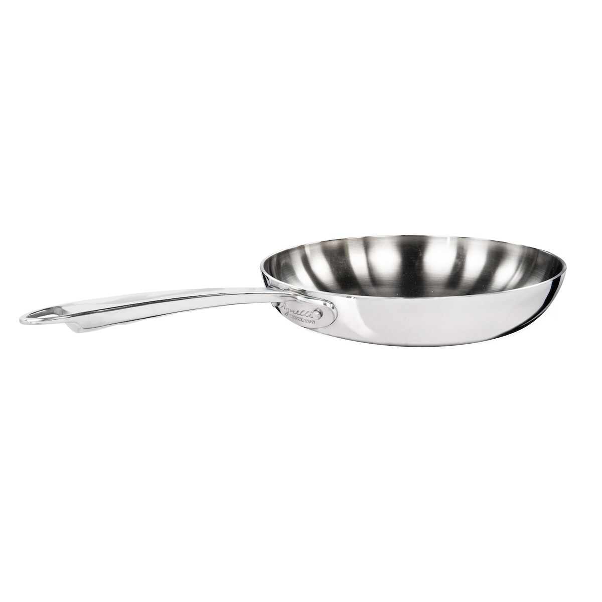 Pentole Agnelli, Gerade Pfanne aus Alu-inox 5ply Sperrholz, 1 Griff, 24 cm, ALUM111124 Image