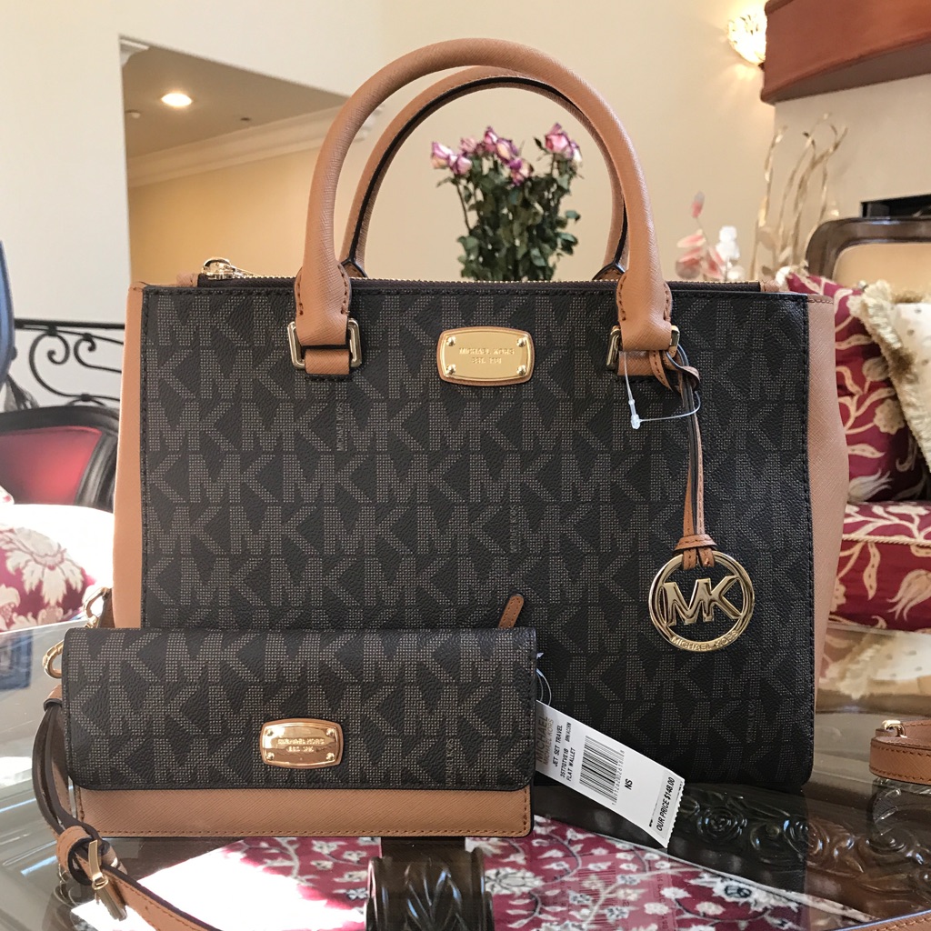 Michael Kors Bags | Authentic Michael Kors Handbag +Wallet Set | Color: Brown | Size: Os