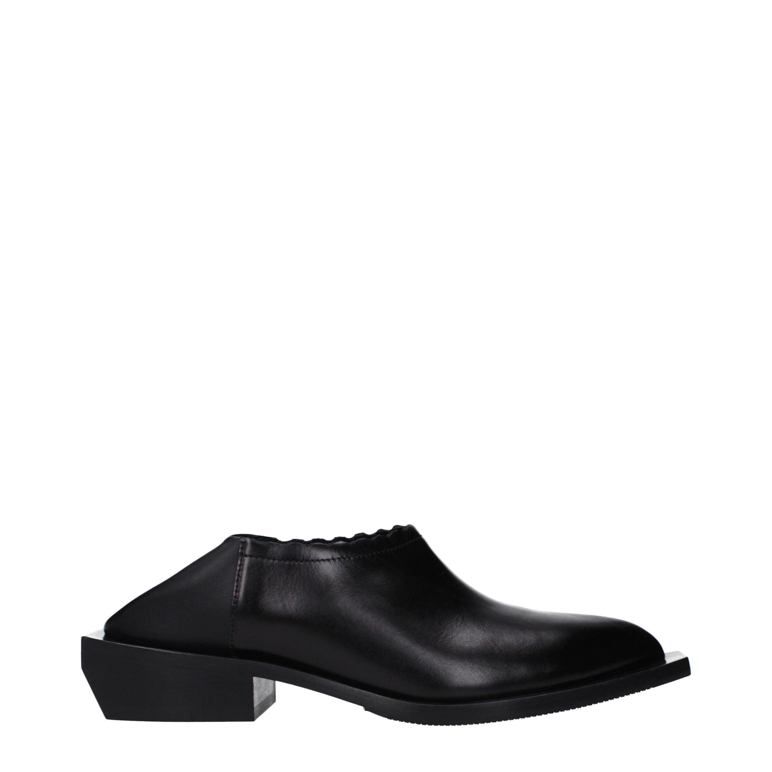 Moschino Schwarze Leder-Pantoletten EU41