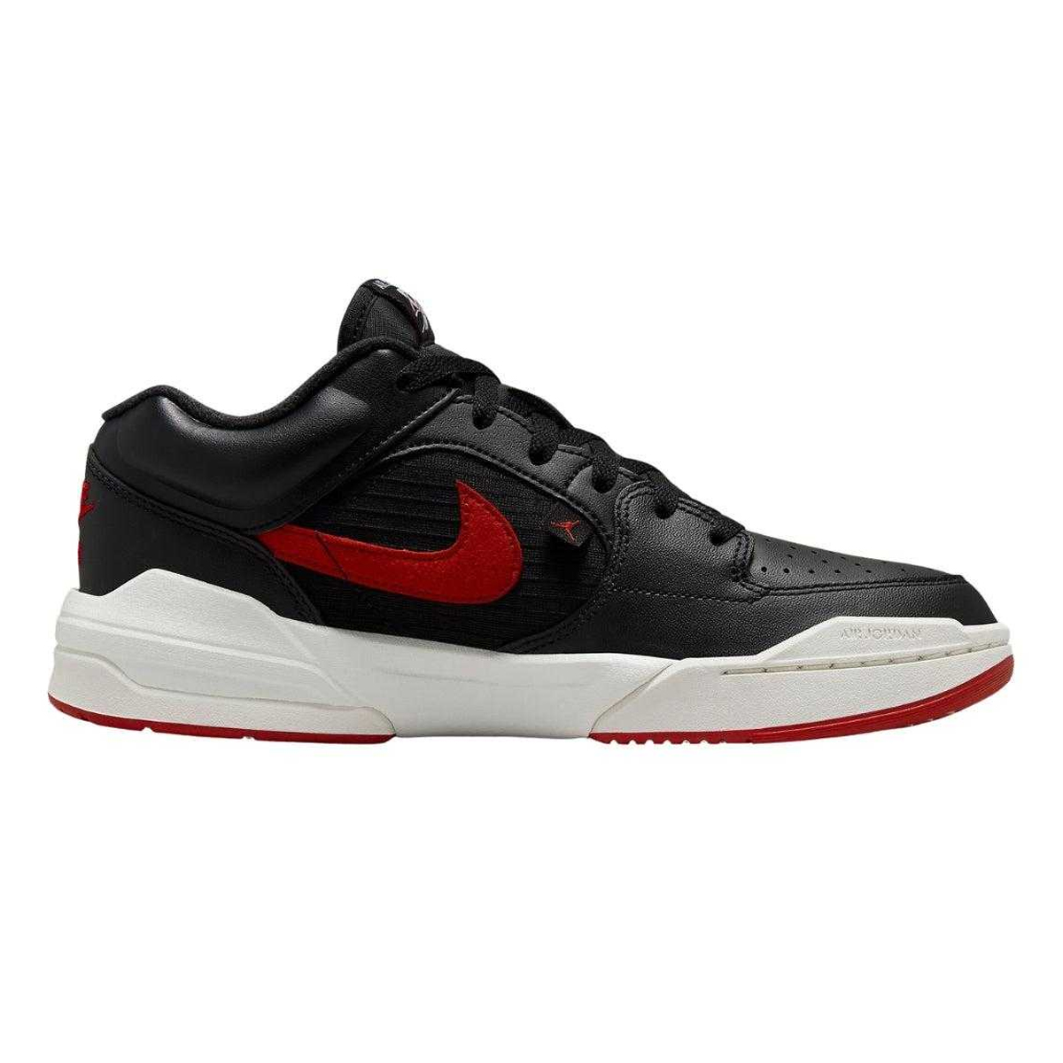 Nike - "Jordan Stadium 90" Swoosh Sneaker für Damen, Leder (Schwarz/Rot)