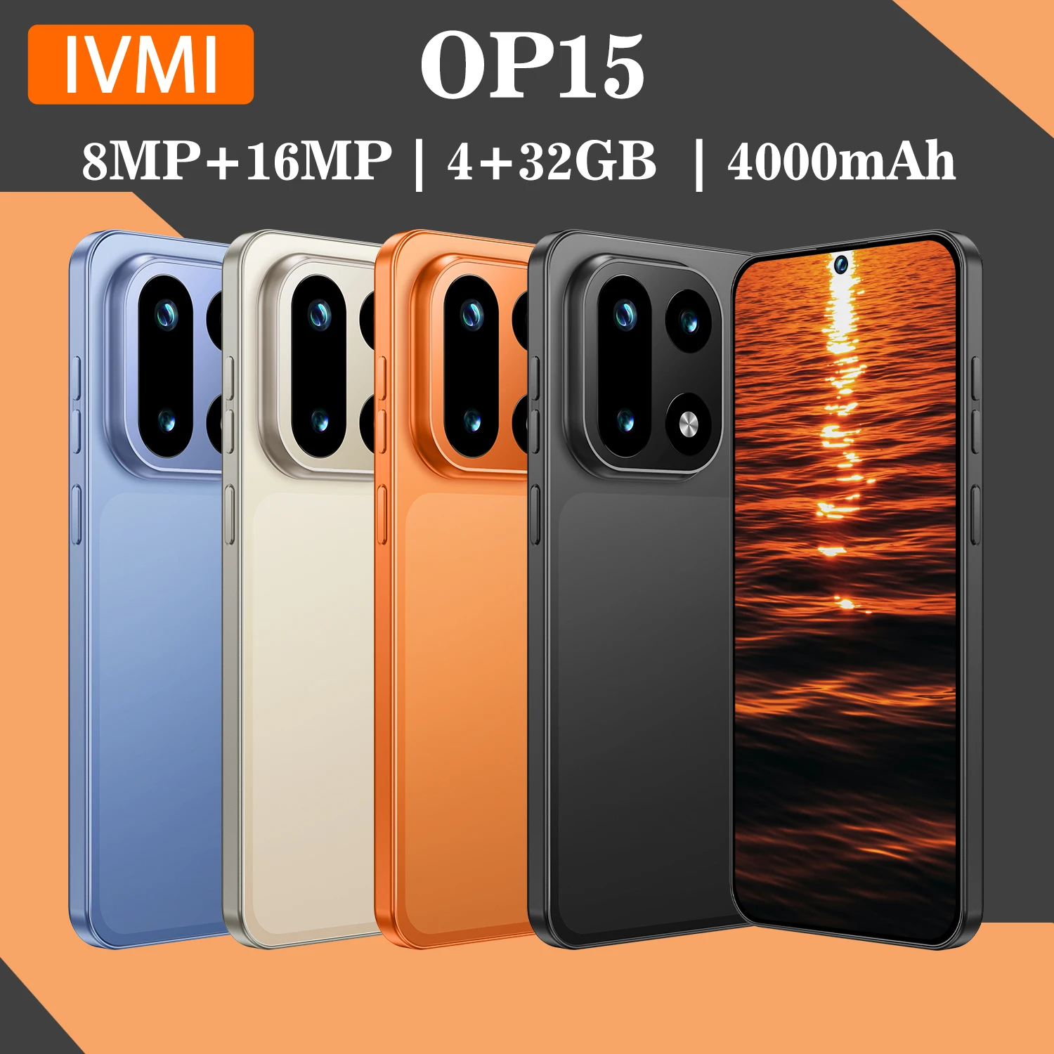 IVMI OP15 Smartphone Android 12 6.56 inch Screen 4+32GB 8+16MP Mobile Phone 4000mAh For Google Play Store Phone