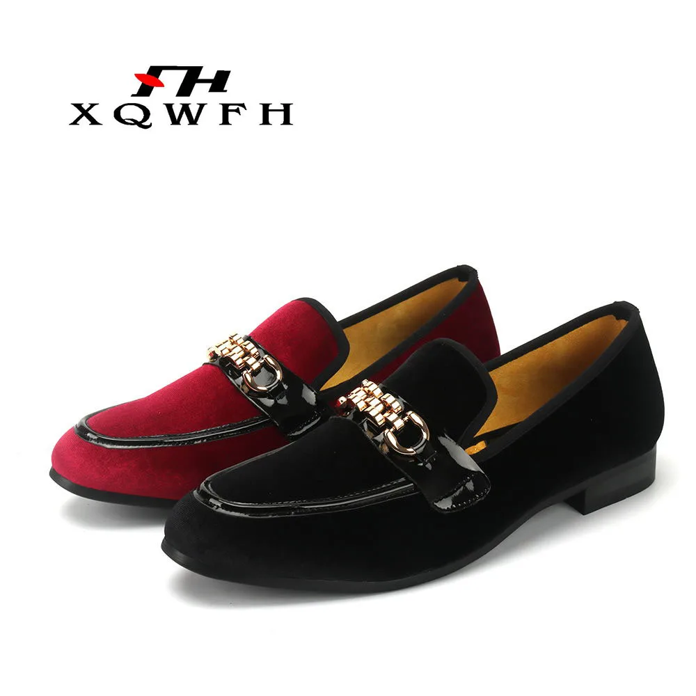 Scarpe rosse uomo mocassini in velluto moda uomo scarpe casual fatte a mano traspiranti mens dress smoking slipper flats for men